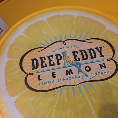 plastic serving tray with Deep Eddy lemon vodka logo
