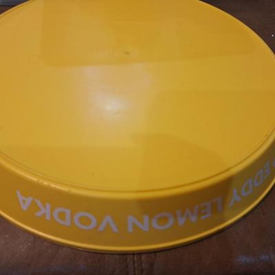 plastic serving tray with Deep Eddy lemon vodka logo
