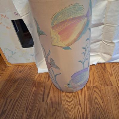 large vase with painted fish