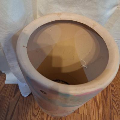 large vase with painted fish