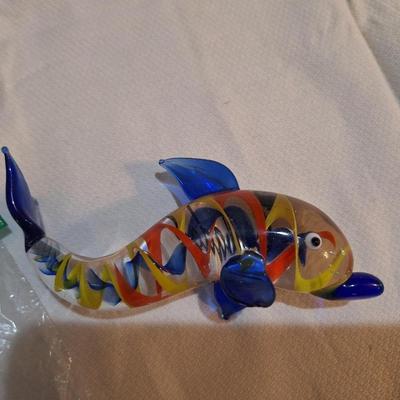 blown glass dolphin- souvenir