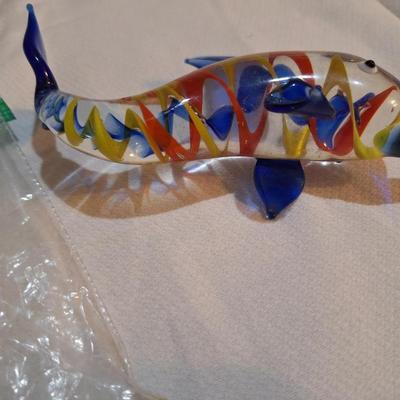 blown glass dolphin- souvenir