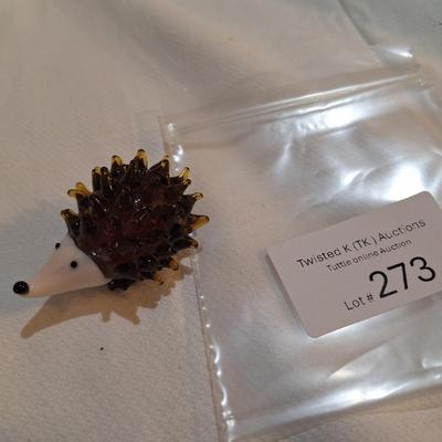 miniature blown glass porcupine