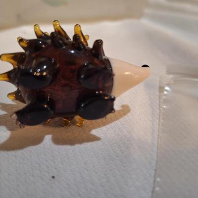 miniature blown glass porcupine