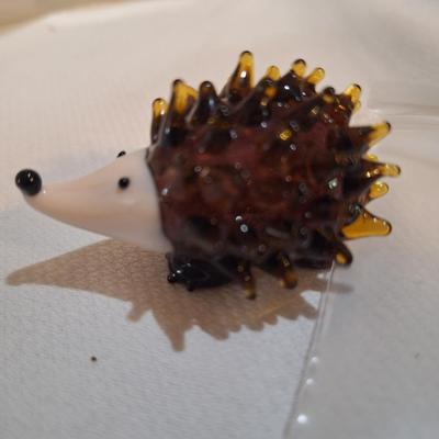 miniature blown glass porcupine