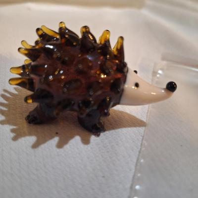 miniature blown glass porcupine