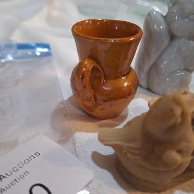 misc ceramic or other pottery items slightly bigger than a typical miniature but still small