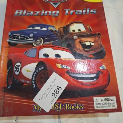 Disney cars story book with toy cars, no mat