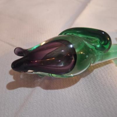 blown glass purple rose