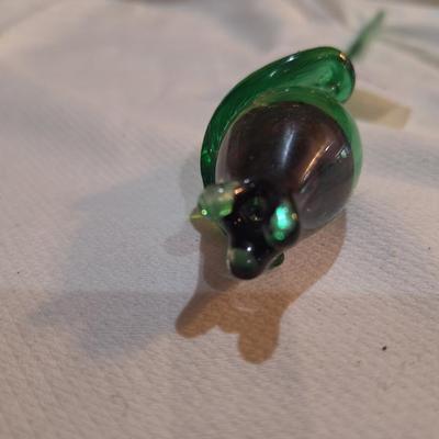 blown glass purple rose