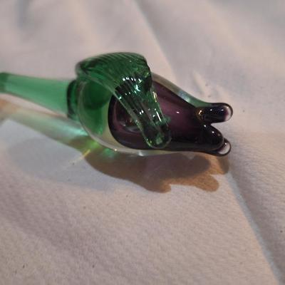 blown glass purple rose