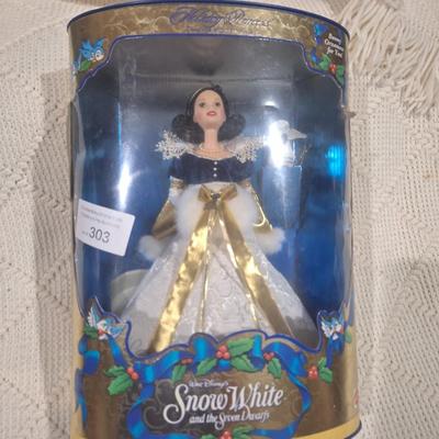 Snow white barbie doll in box