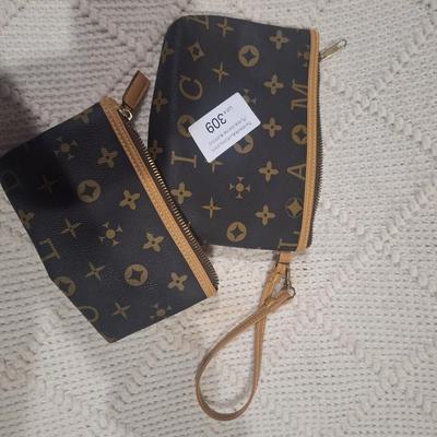 makeup bags- brown and tan