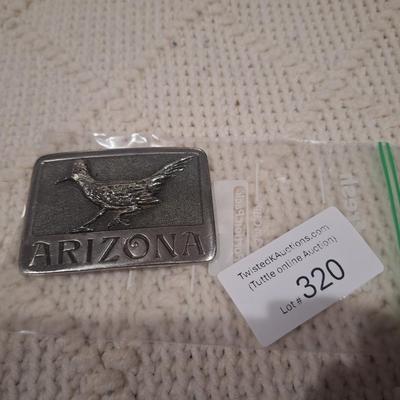 Arizona belt buckle with road runner