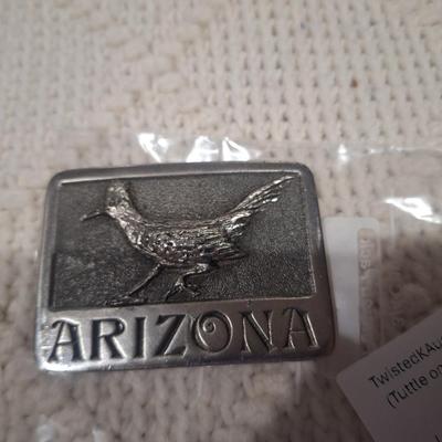 Arizona belt buckle with road runner