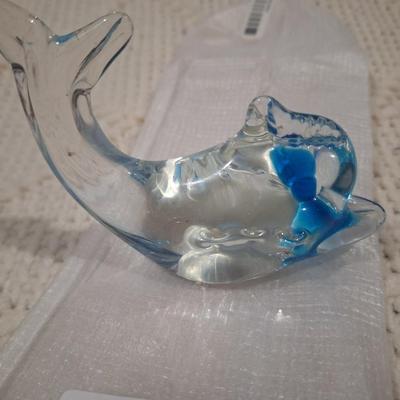 Blown glass dolphin