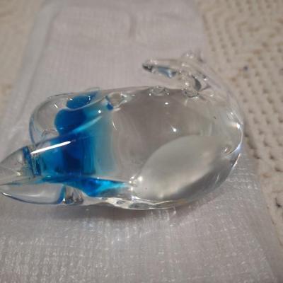 Blown glass dolphin
