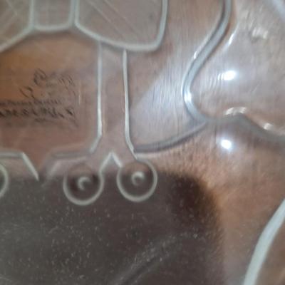 Glass teddy bear tray