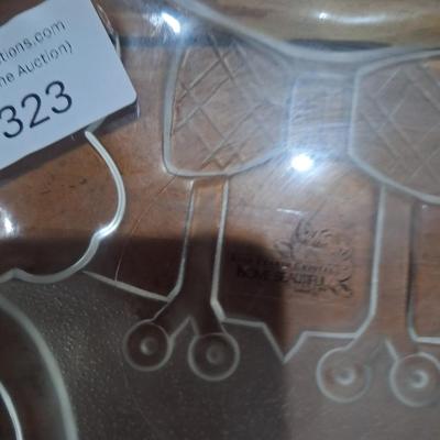 Glass teddy bear tray