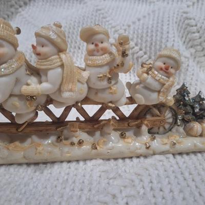 Snowman on bicycle- Christmas decor - Resin