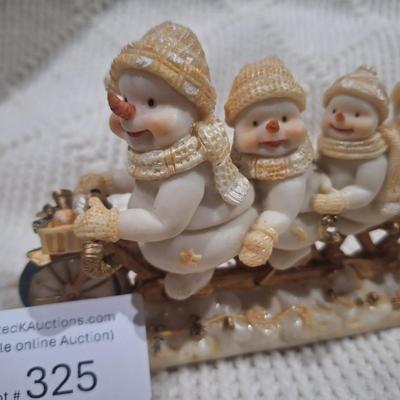 Snowman on bicycle- Christmas decor - Resin