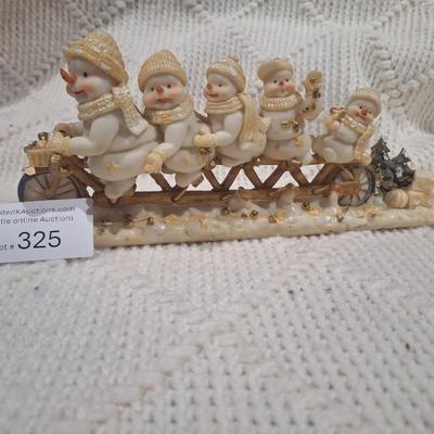 Snowman on bicycle- Christmas decor - Resin