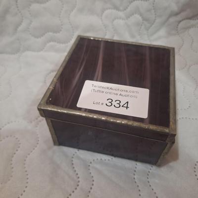 slag glass box- damaged hinged