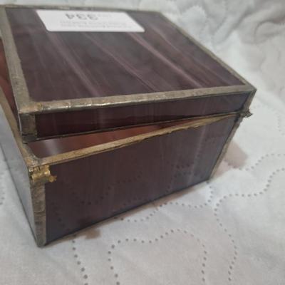 slag glass box- damaged hinged