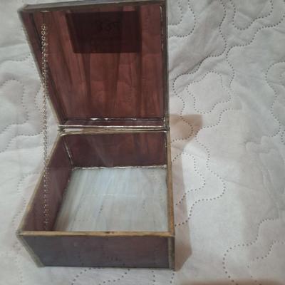 slag glass box- damaged hinged