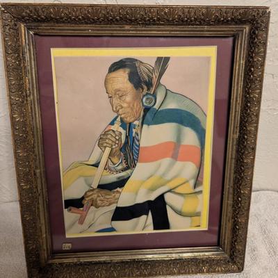 native American Indian framed picture