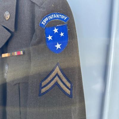 VINTAGE U.S. ARMY “IKE” JACKET WITH PATCHES AND RIBBON RACK