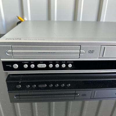 3 TIER MEDIA STAND AND PHILLIPS VHS/DVD COMBO PLAYER