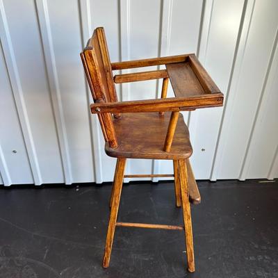 VINTAGE DOLL WOODEN HIGH CHAIR