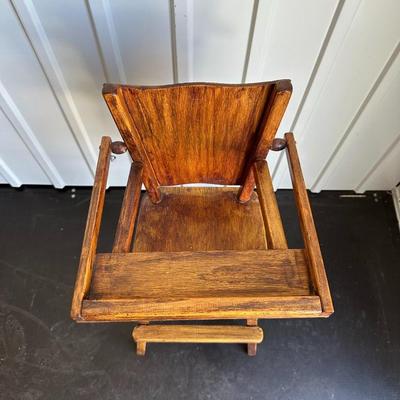 VINTAGE DOLL WOODEN HIGH CHAIR