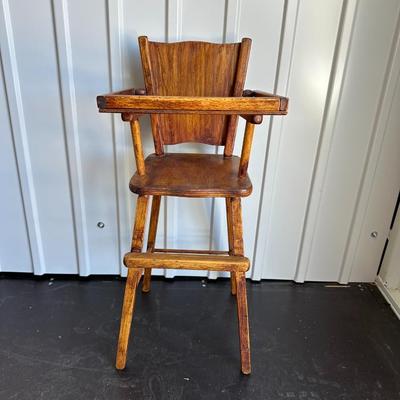 VINTAGE DOLL WOODEN HIGH CHAIR