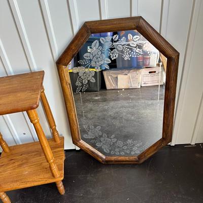 WALL MIRROR AND A 2 TIER STAND