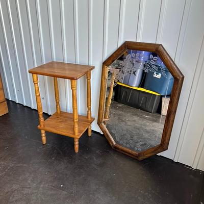 WALL MIRROR AND A 2 TIER STAND