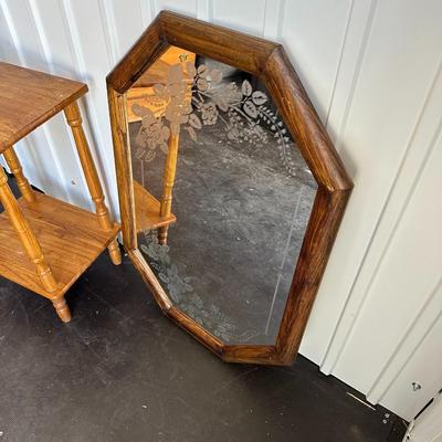 WALL MIRROR AND A 2 TIER STAND