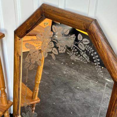 WALL MIRROR AND A 2 TIER STAND