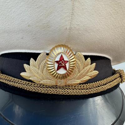 VINTAGE SOVIET NAVAL OFFICERS VISOR CAP