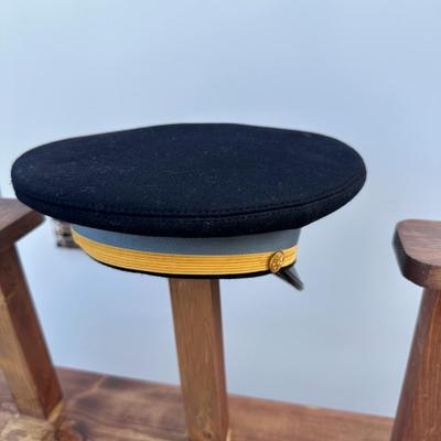 VINTAGE U.S. ARMY OFFICERS SERVICE UNIFORM BLUE SERVICE CAP