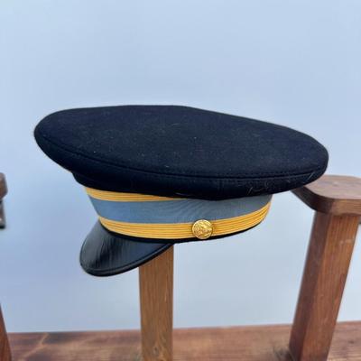 VINTAGE U.S. ARMY OFFICERS SERVICE UNIFORM BLUE SERVICE CAP