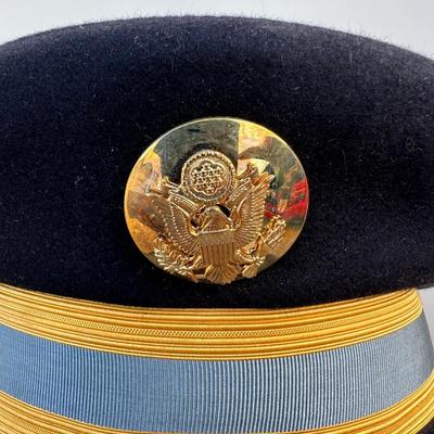 VINTAGE U.S. ARMY OFFICERS SERVICE UNIFORM BLUE SERVICE CAP