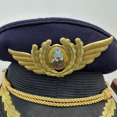 VINTAGE ROMANIA SOCIALIST AIR FORCE OFFICERS PILOT VISOR CAP