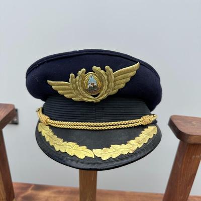 VINTAGE ROMANIA SOCIALIST AIR FORCE OFFICERS PILOT VISOR CAP