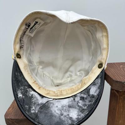 VINTAGE U.S. MARINE CORPS DRESS CAP AND WWII LAMBSKIN HELMET LINER