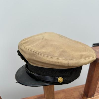 VINTAGE U.S. NAVY OFFICERS KHAKI COMBINATION CAP