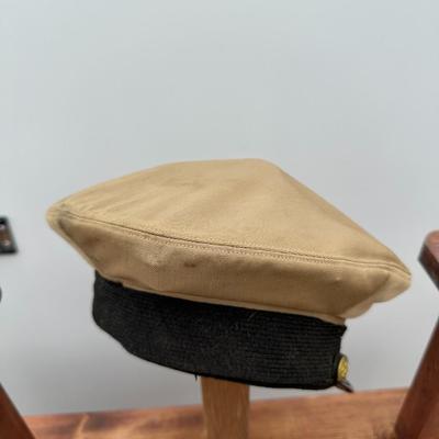 VINTAGE U.S. NAVY OFFICERS KHAKI COMBINATION CAP