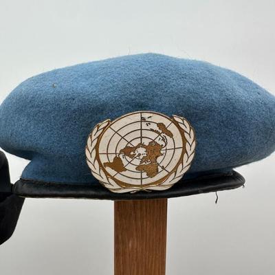 U.S. ARMY FEMALE SERVICE HAT AND UNITED NATIONS BLUE BERET