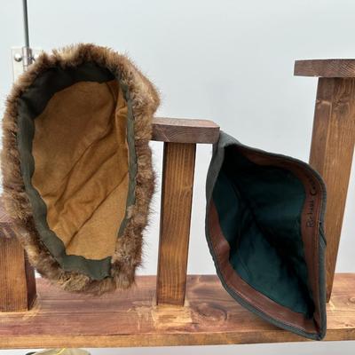 WWII WINTER ARMY RABBIT FUR HAT AND A GARRISON CAP